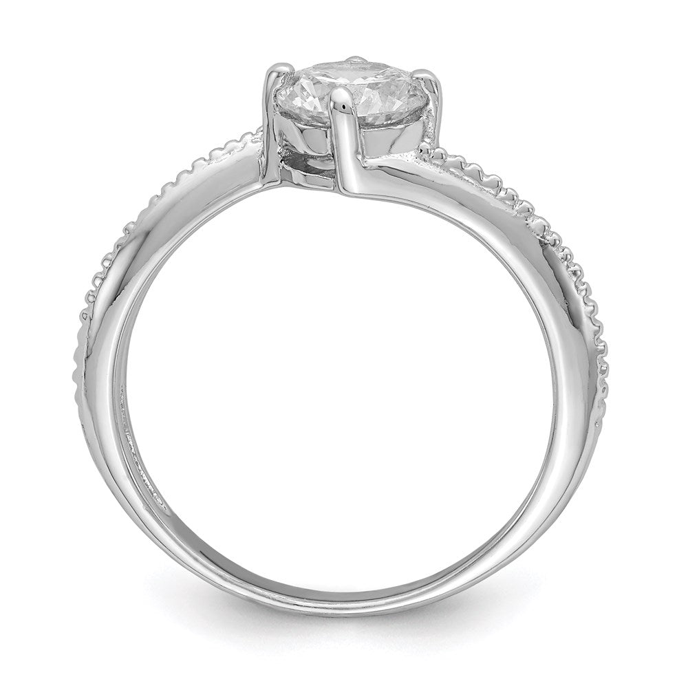 Sterlingsilber Rhodiniert Zirkonia Ring (size 7 Nur)