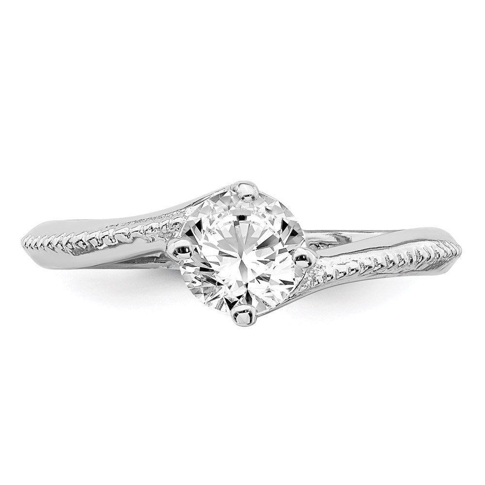 Sterlingsilber Rhodiniert Zirkonia Ring (size 7 Nur)