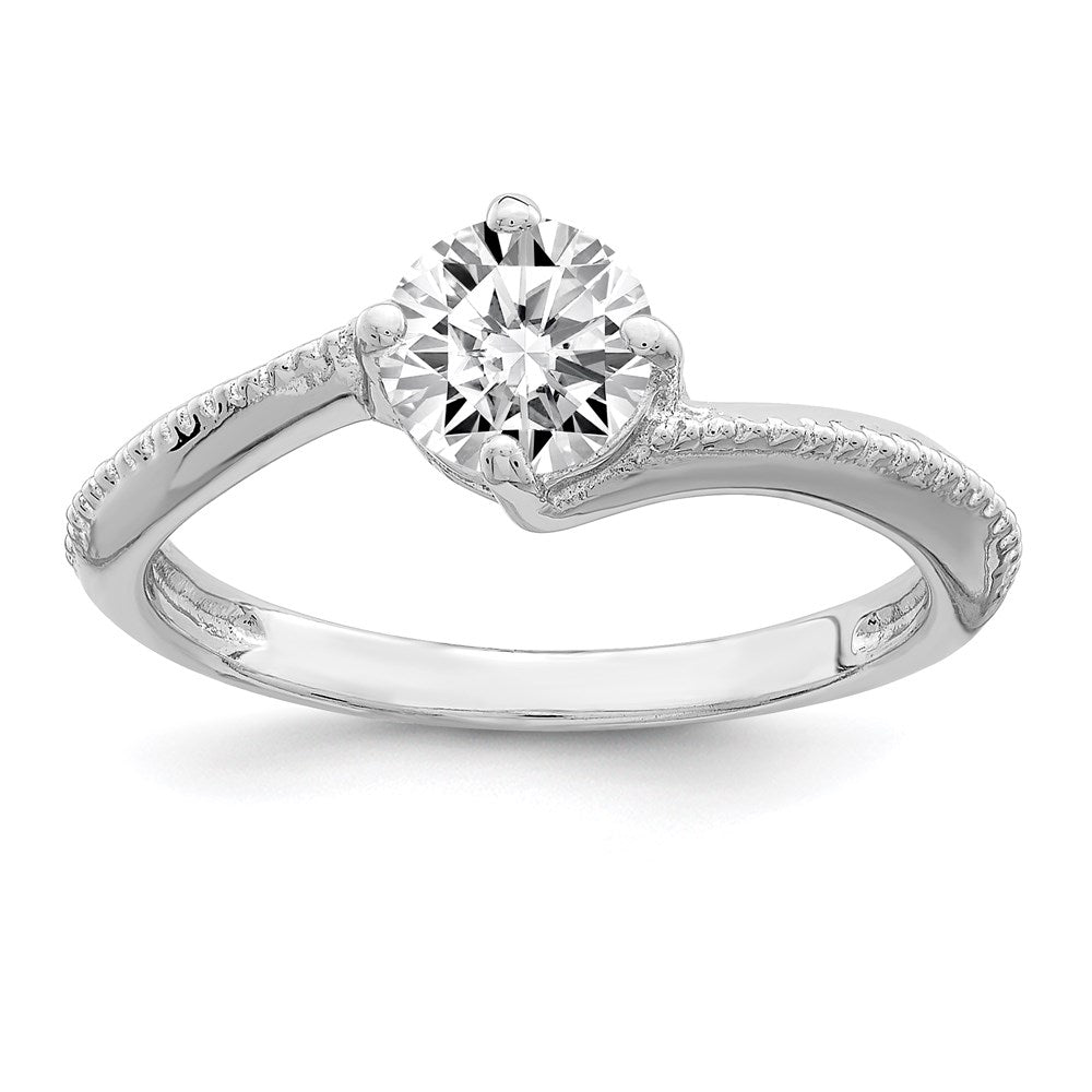 Sterlingsilber Rhodiniert Zirkonia Ring (size 7 Nur)