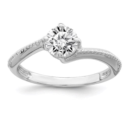 Sterlingsilber Rhodiniert Zirkonia Ring (size 7 Nur)