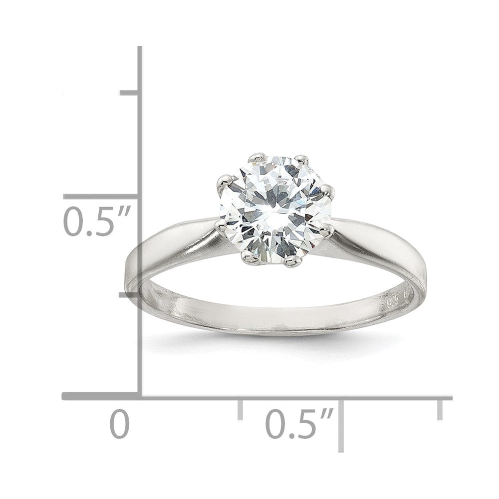 Sterlingsilber Poliert Zirkonia Ring