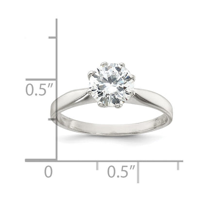 Sterlingsilber Poliert Zirkonia Ring