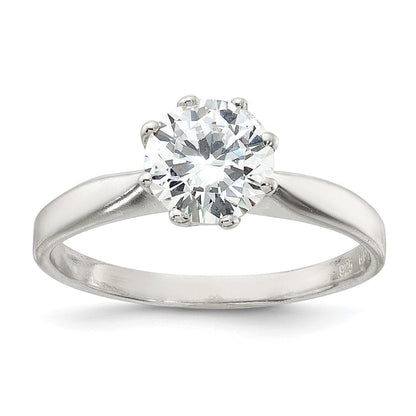 Sterlingsilber Poliert Zirkonia Ring
