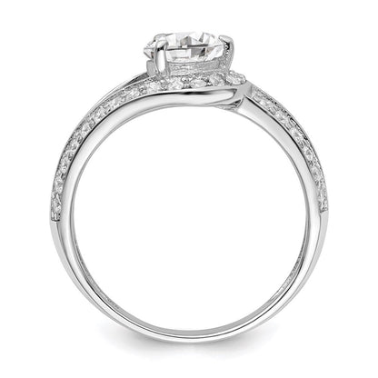 Sterlingsilber Rhodiniert Zirkonia Ring