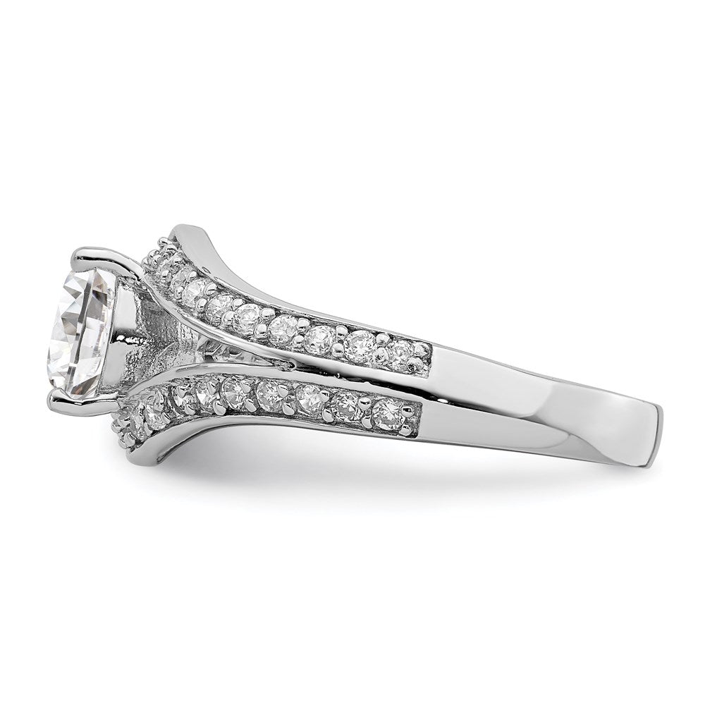 Sterlingsilber Rhodiniert Zirkonia Ring