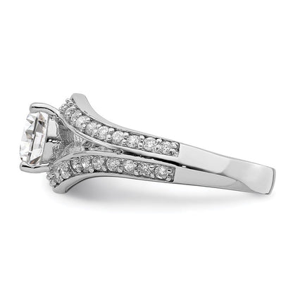Sterlingsilber Rhodiniert Zirkonia Ring