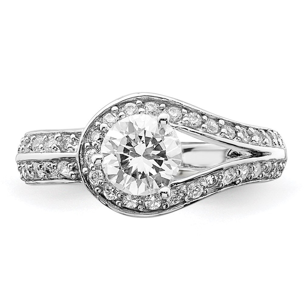 Sterlingsilber Rhodiniert Zirkonia Ring