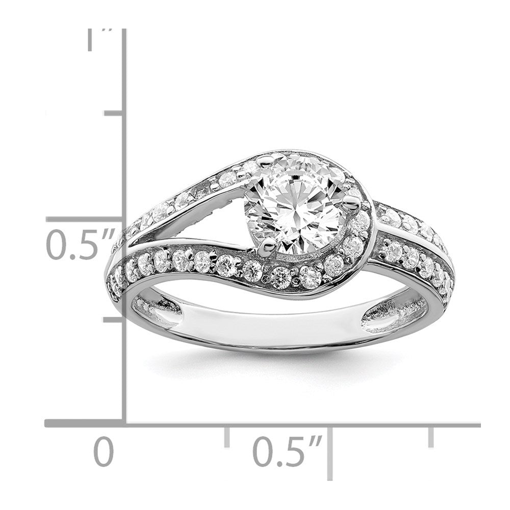 Sterlingsilber Rhodiniert Zirkonia Ring