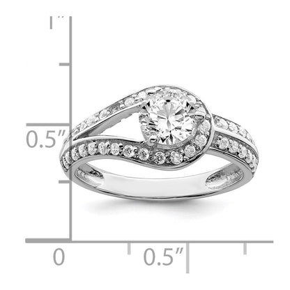 Sterlingsilber Rhodiniert Zirkonia Ring