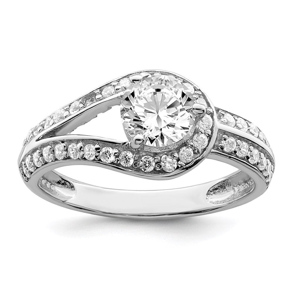Sterlingsilber Rhodiniert Zirkonia Ring