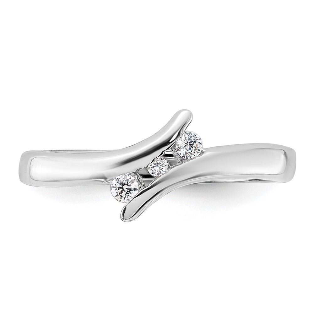 Sterlingsilber Rhodiniert Zirkonia Ring
