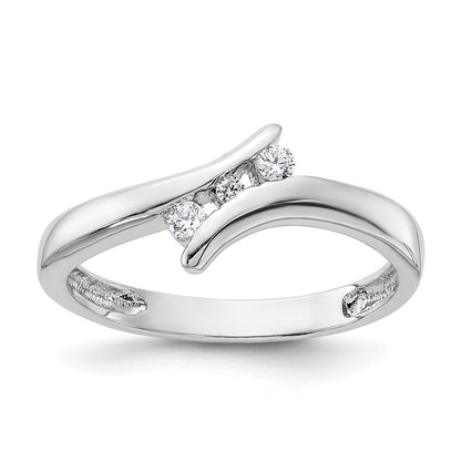 Sterlingsilber Rhodiniert Zirkonia Ring