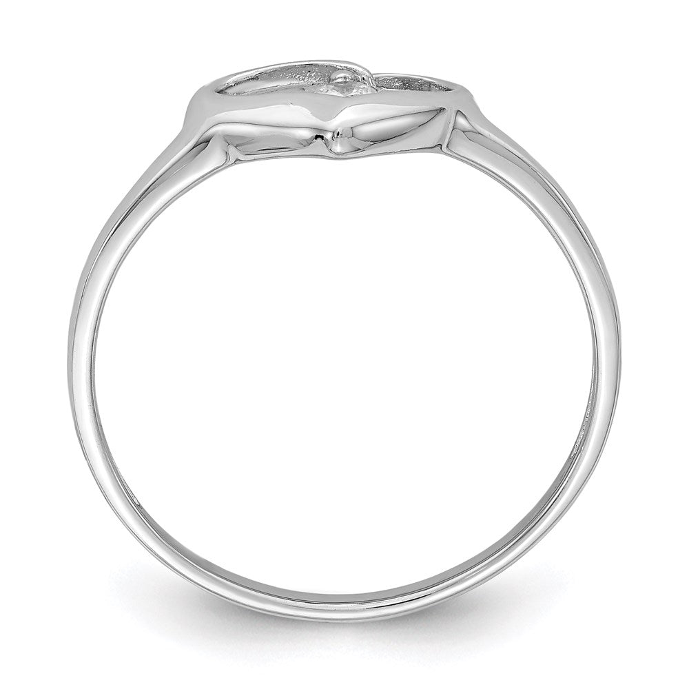 Sterlingsilber Rhodiniert Zirkonia Herz Ring