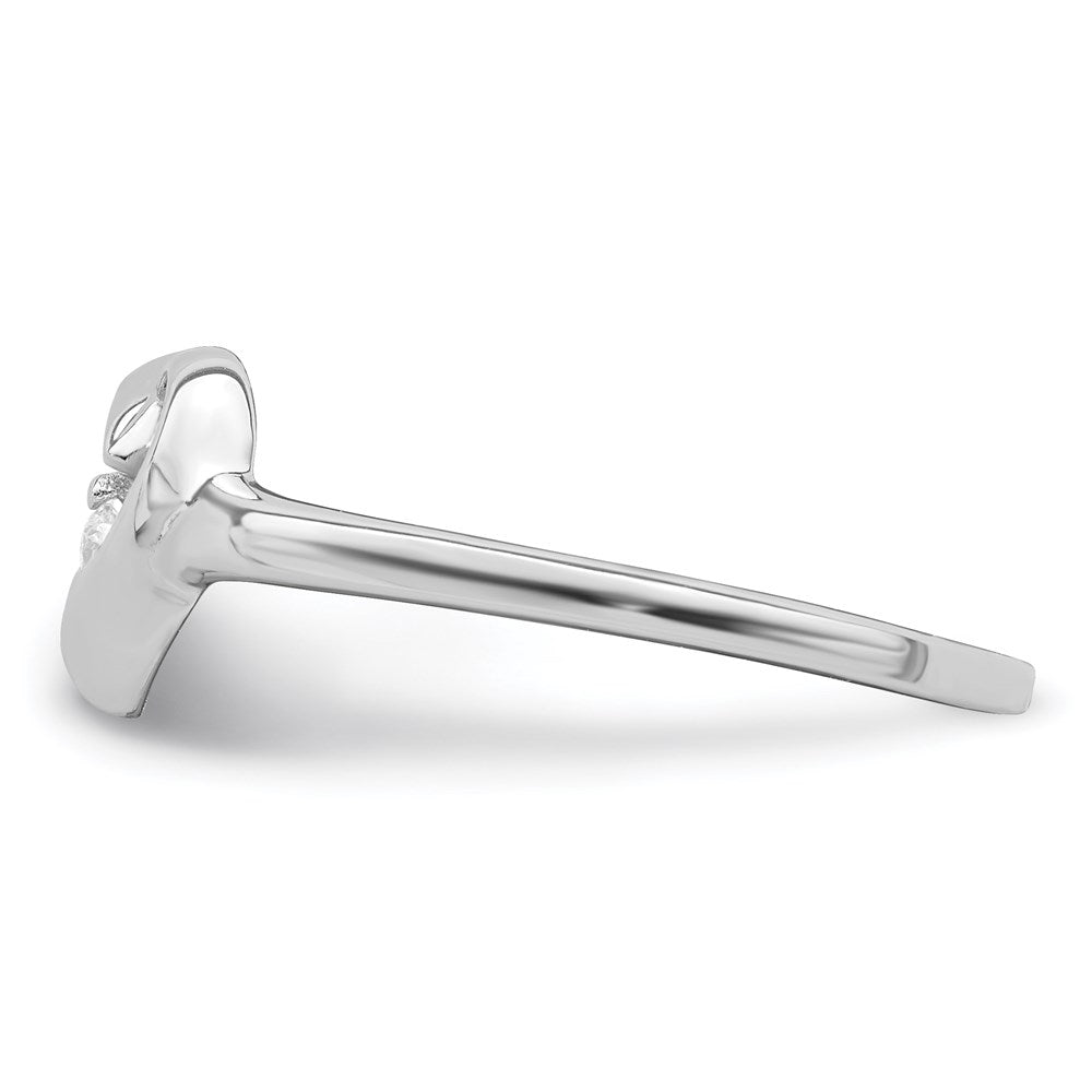 Sterlingsilber Rhodiniert Zirkonia Herz Ring