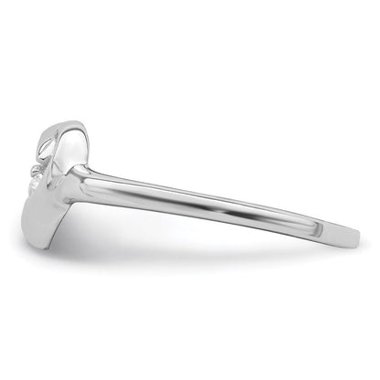 Sterlingsilber Rhodiniert Zirkonia Herz Ring