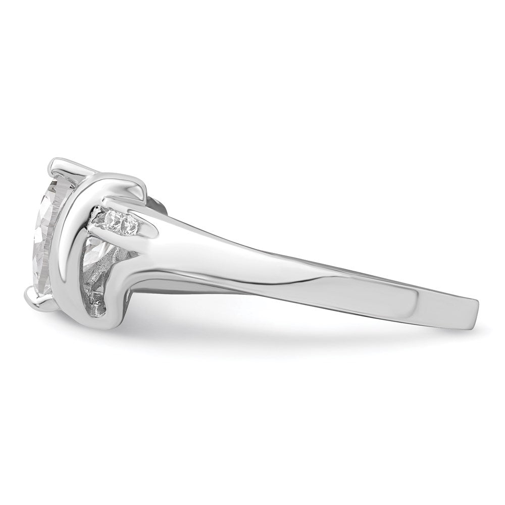Sterlingsilber Rhodiniert Zirkonia Herz Ring