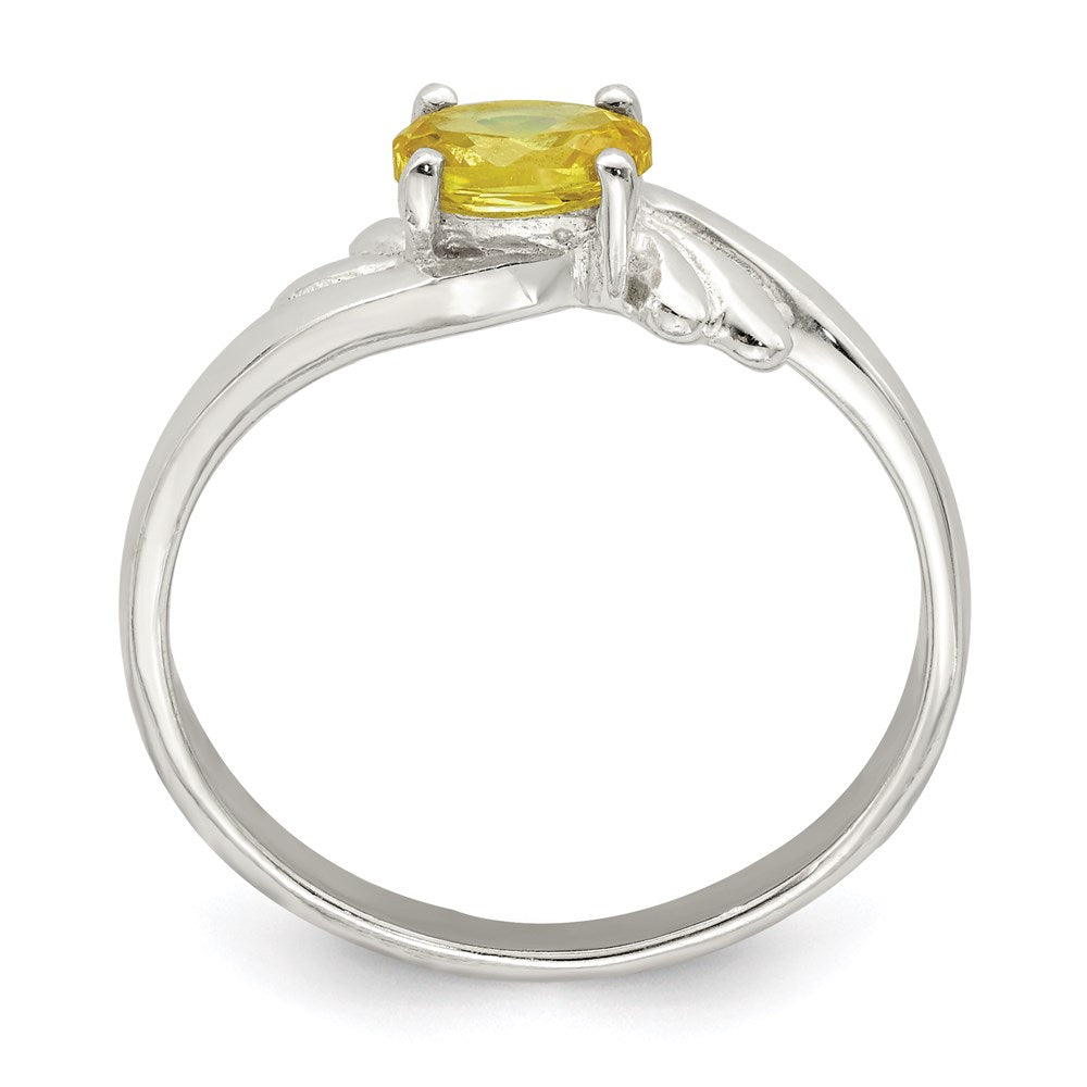 Sterlingsilber Gelb Oval Zirkonia Ring (size 8 Nur)
