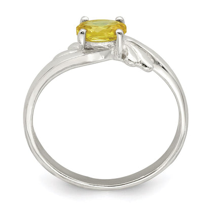 Sterlingsilber Gelb Oval Zirkonia Ring (size 8 Nur)