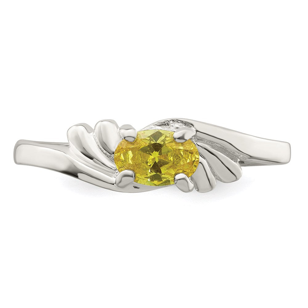 Sterlingsilber Gelb Oval Zirkonia Ring (size 8 Nur)