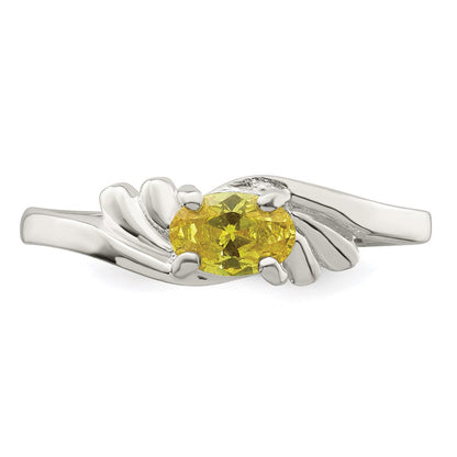 Sterlingsilber Gelb Oval Zirkonia Ring (size 8 Nur)