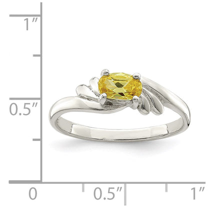 Sterlingsilber Gelb Oval Zirkonia Ring (size 8 Nur)