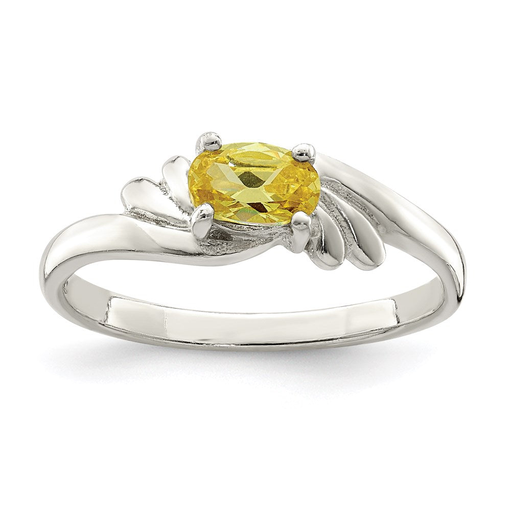 Sterlingsilber Gelb Oval Zirkonia Ring (size 8 Nur)