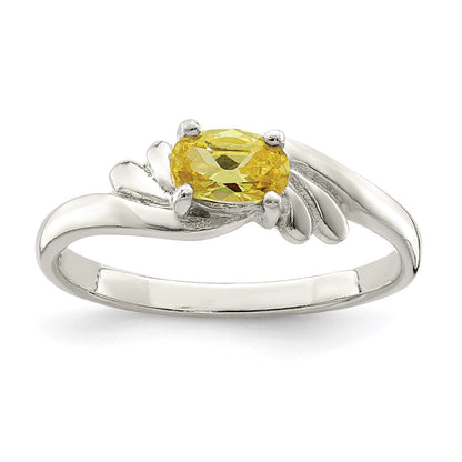 Sterlingsilber Gelb Oval Zirkonia Ring (size 8 Nur)