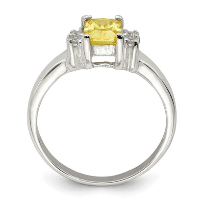 Sterlingsilber Gelb & Weiß Zirkonia Ring