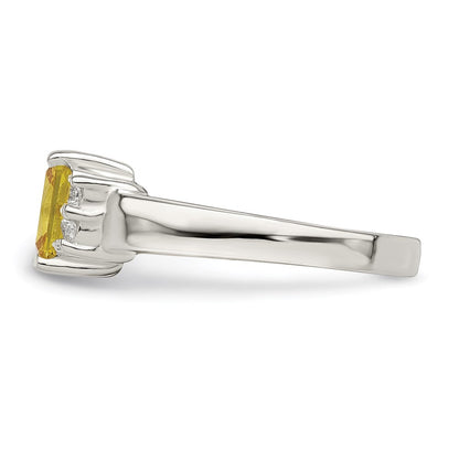 Sterlingsilber Gelb & Weiß Zirkonia Ring