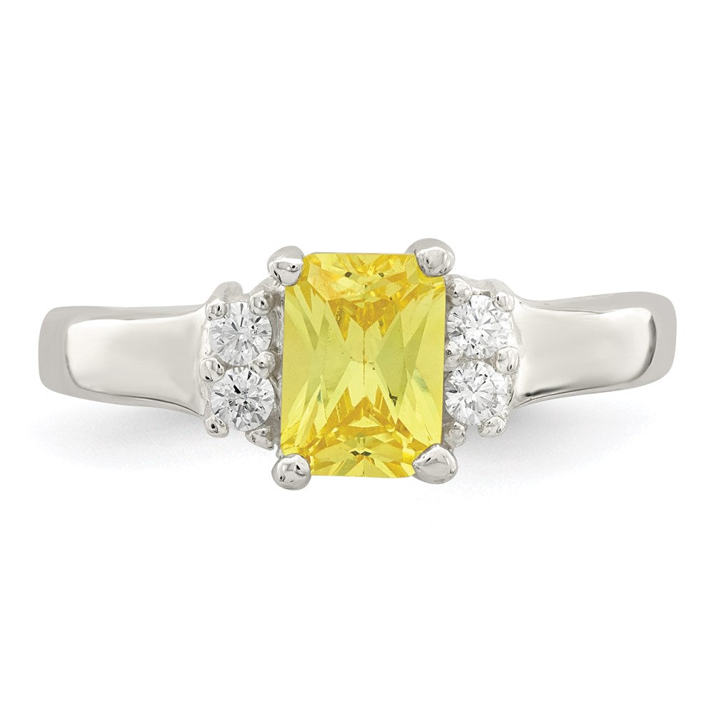 Sterlingsilber Gelb & Weiß Zirkonia Ring