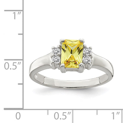 Sterlingsilber Gelb & Weiß Zirkonia Ring