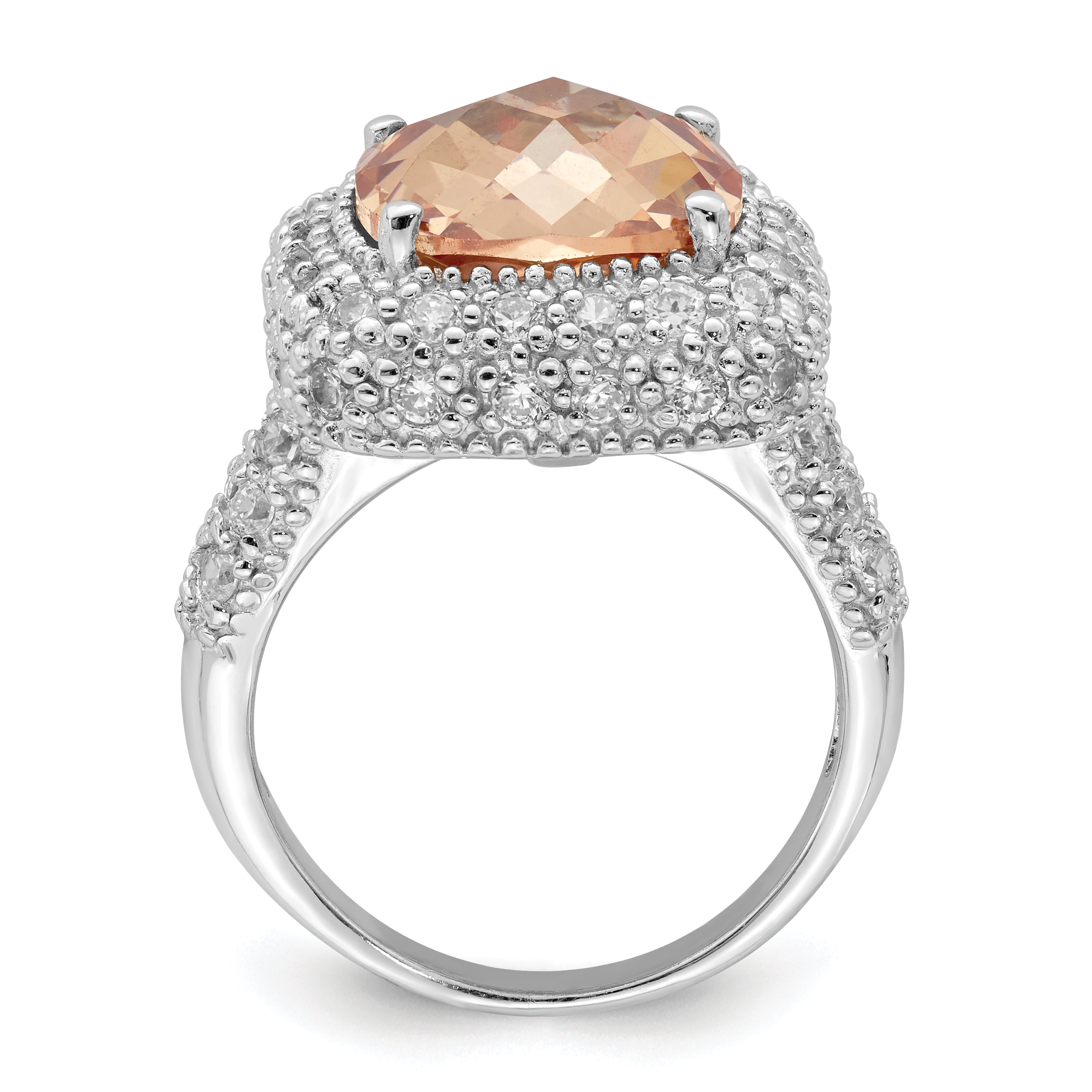 Sterlingsilber Champagne & Klar Zirkonia Ring