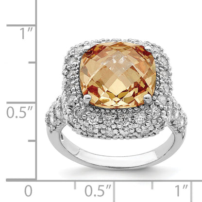 Sterlingsilber Champagne & Klar Zirkonia Ring