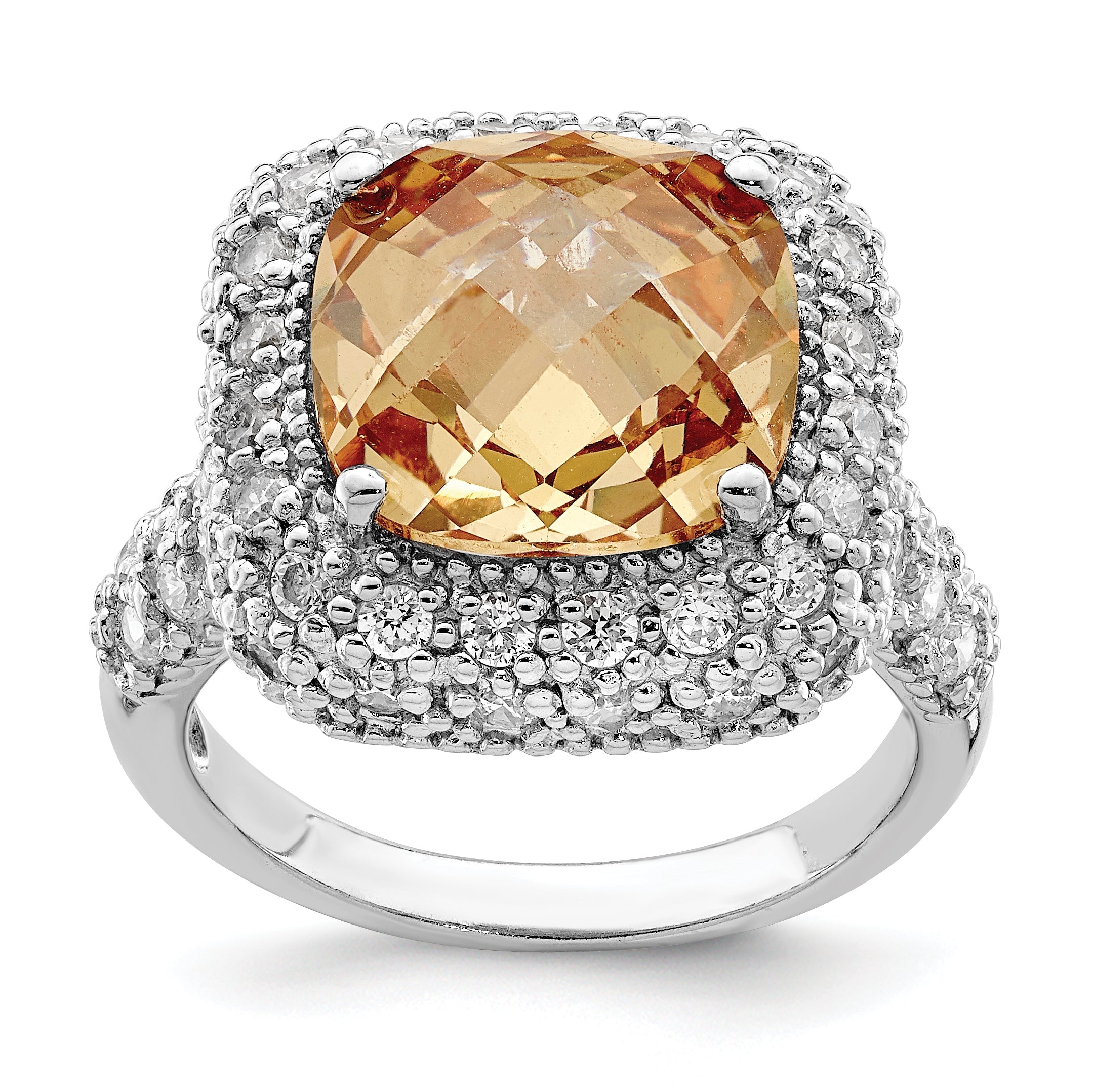 Sterlingsilber Champagne & Klar Zirkonia Ring