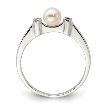 Sterlingsilber Zirkonia Imitat Perle Ring