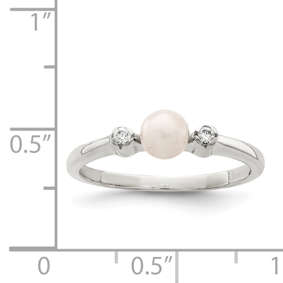 Sterlingsilber Zirkonia Imitat Perle Ring