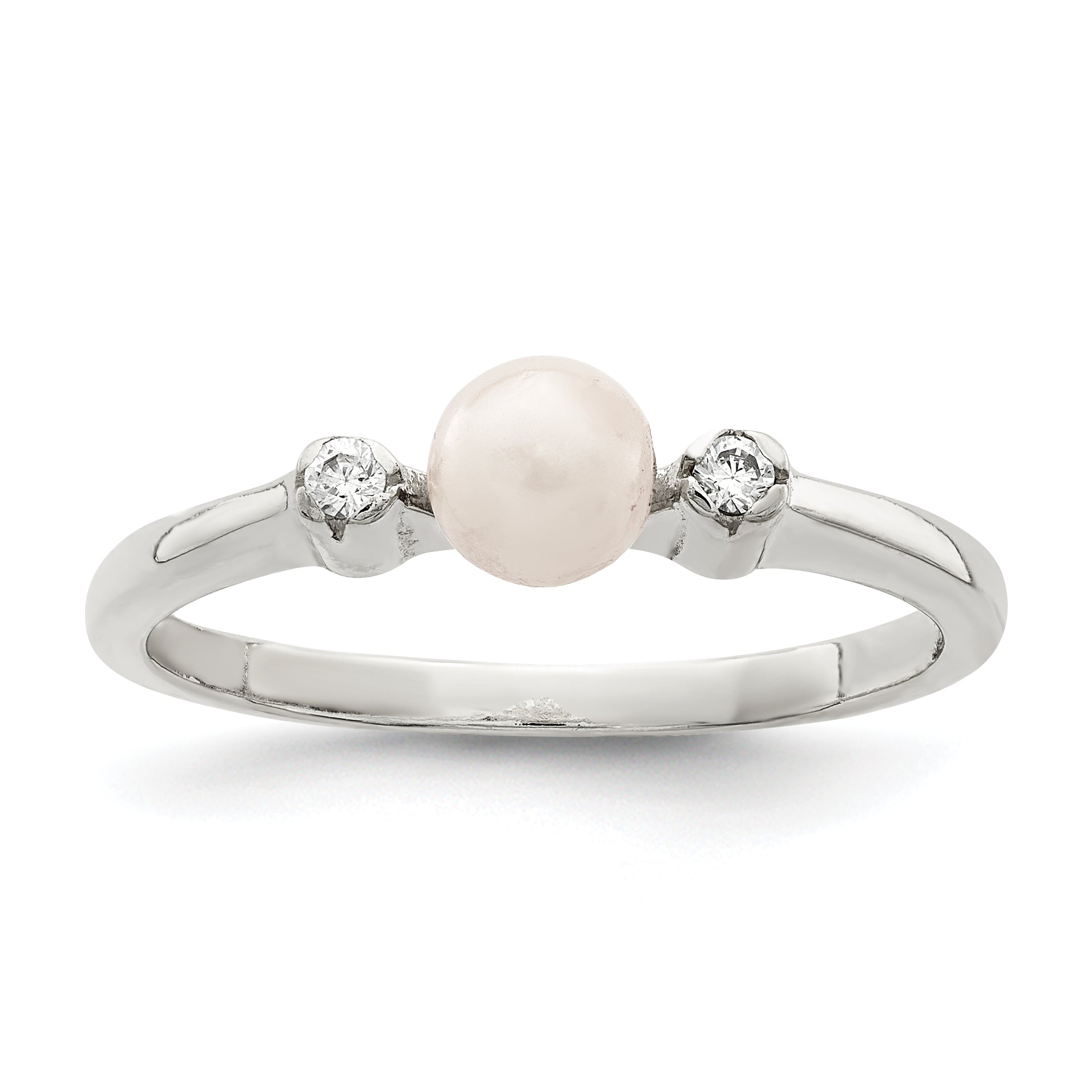 Sterlingsilber Zirkonia Imitat Perle Ring