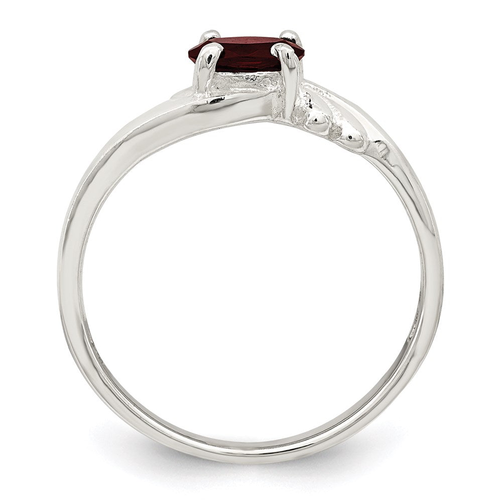 Sterlingsilber Rot Oval Zirkonia Ring