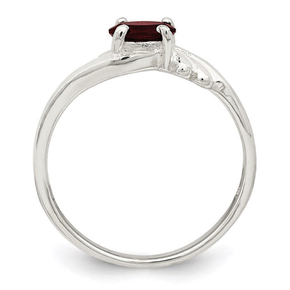 Sterlingsilber Rot Oval Zirkonia Ring