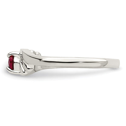 Sterlingsilber Rot Oval Zirkonia Ring