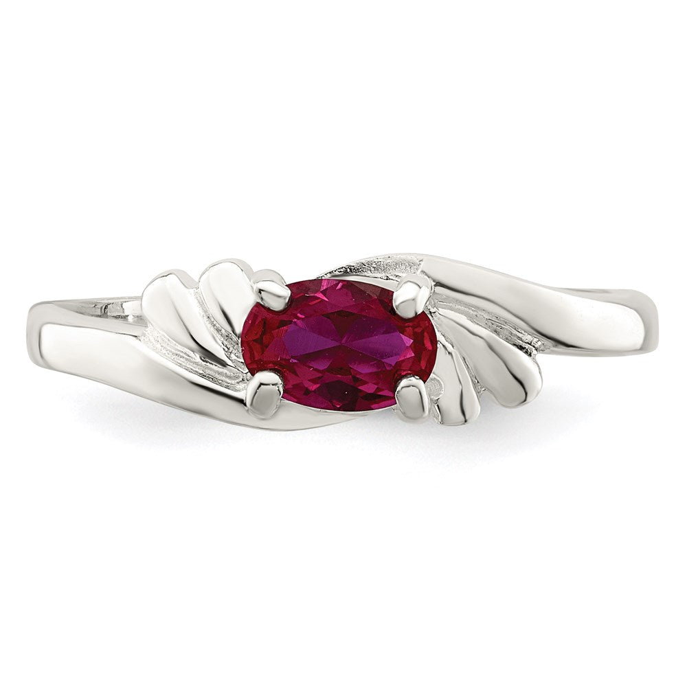 Sterlingsilber Rot Oval Zirkonia Ring