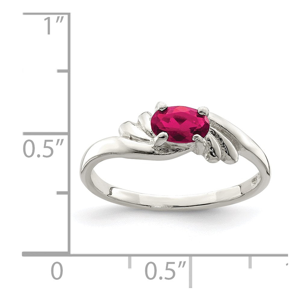 Sterlingsilber Rot Oval Zirkonia Ring