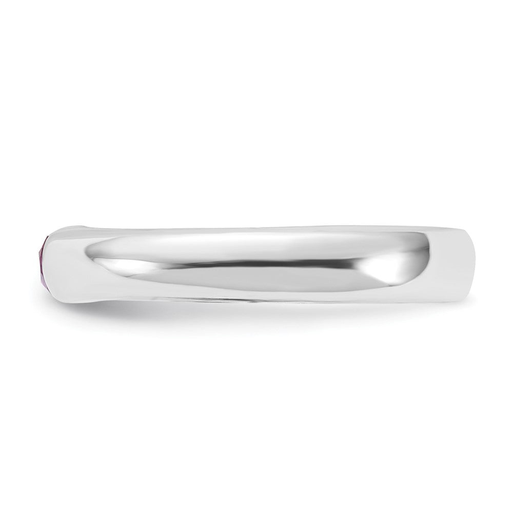 Sterlingsilber Rot Oval Zirkonia Halb Zargenfassung Ring (size 8 Nur)