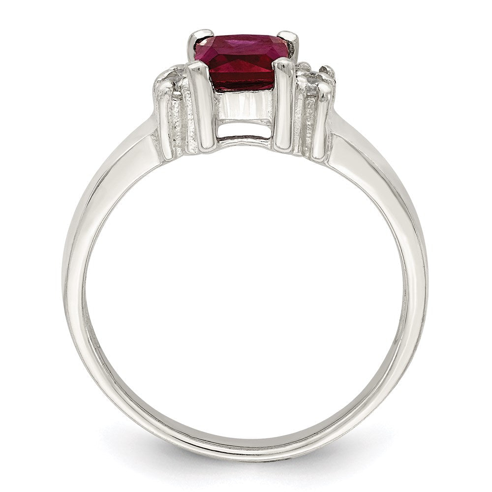Sterlingsilber Rot & Weiß Zirkonia Ring