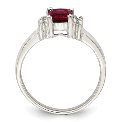 Sterlingsilber Rot & Weiß Zirkonia Ring