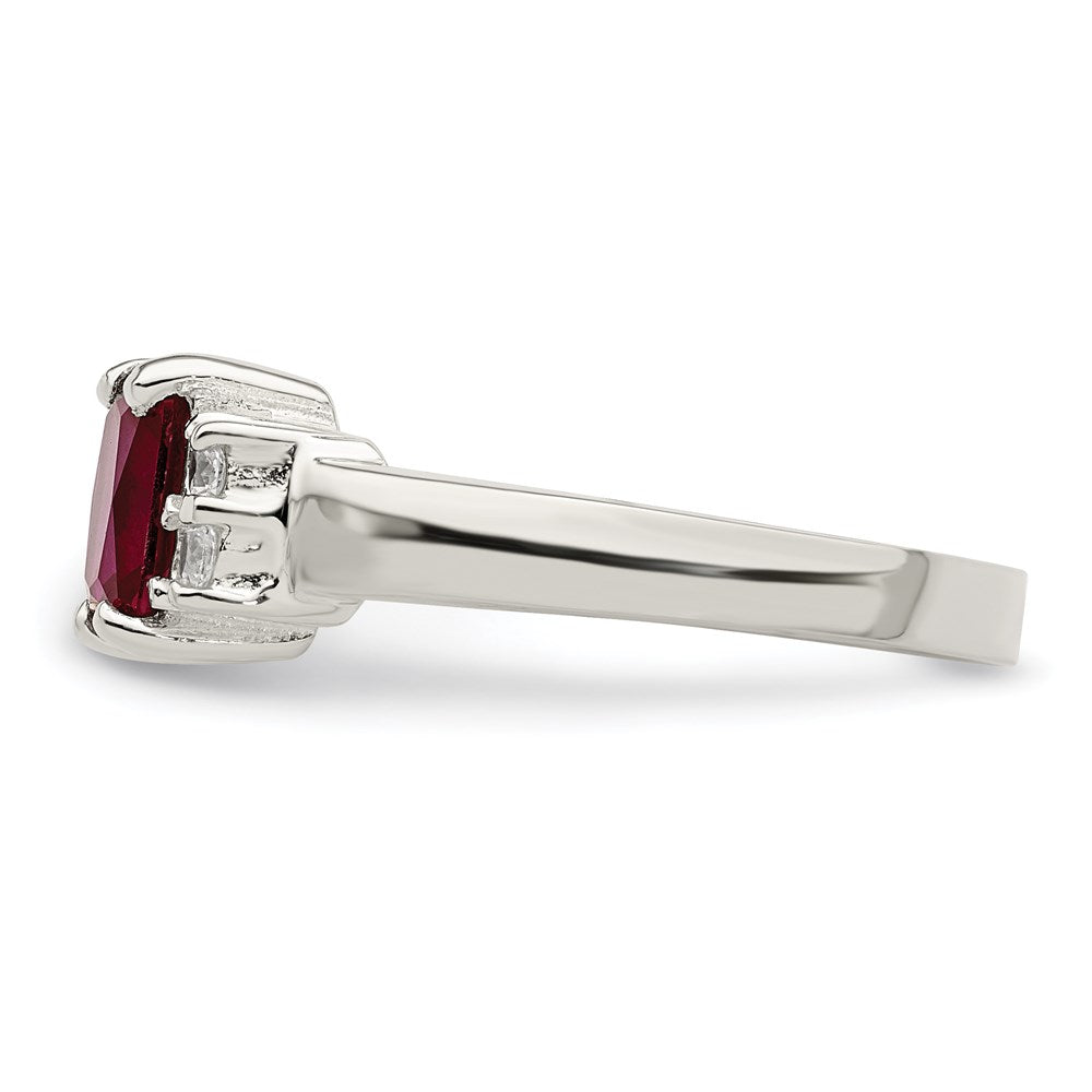 Sterlingsilber Rot & Weiß Zirkonia Ring
