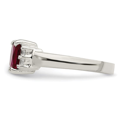 Sterlingsilber Rot & Weiß Zirkonia Ring