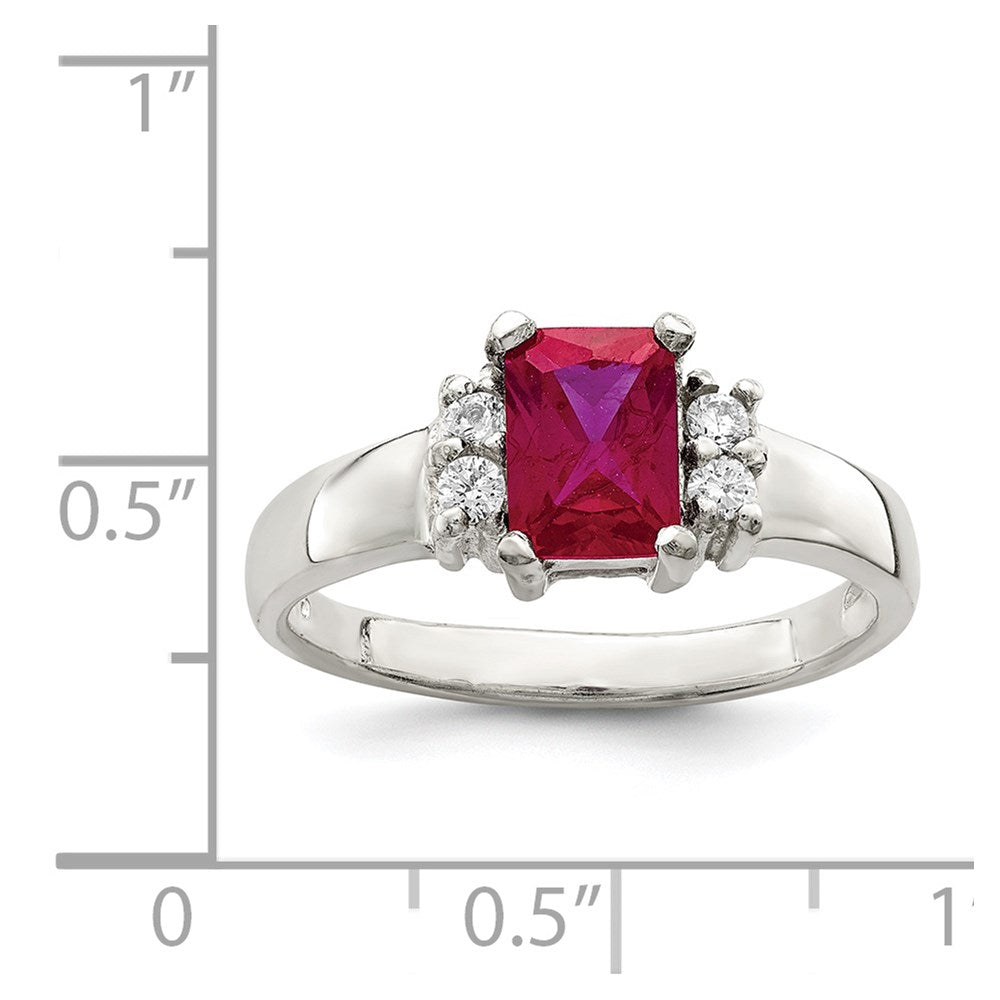 Sterlingsilber Rot & Weiß Zirkonia Ring