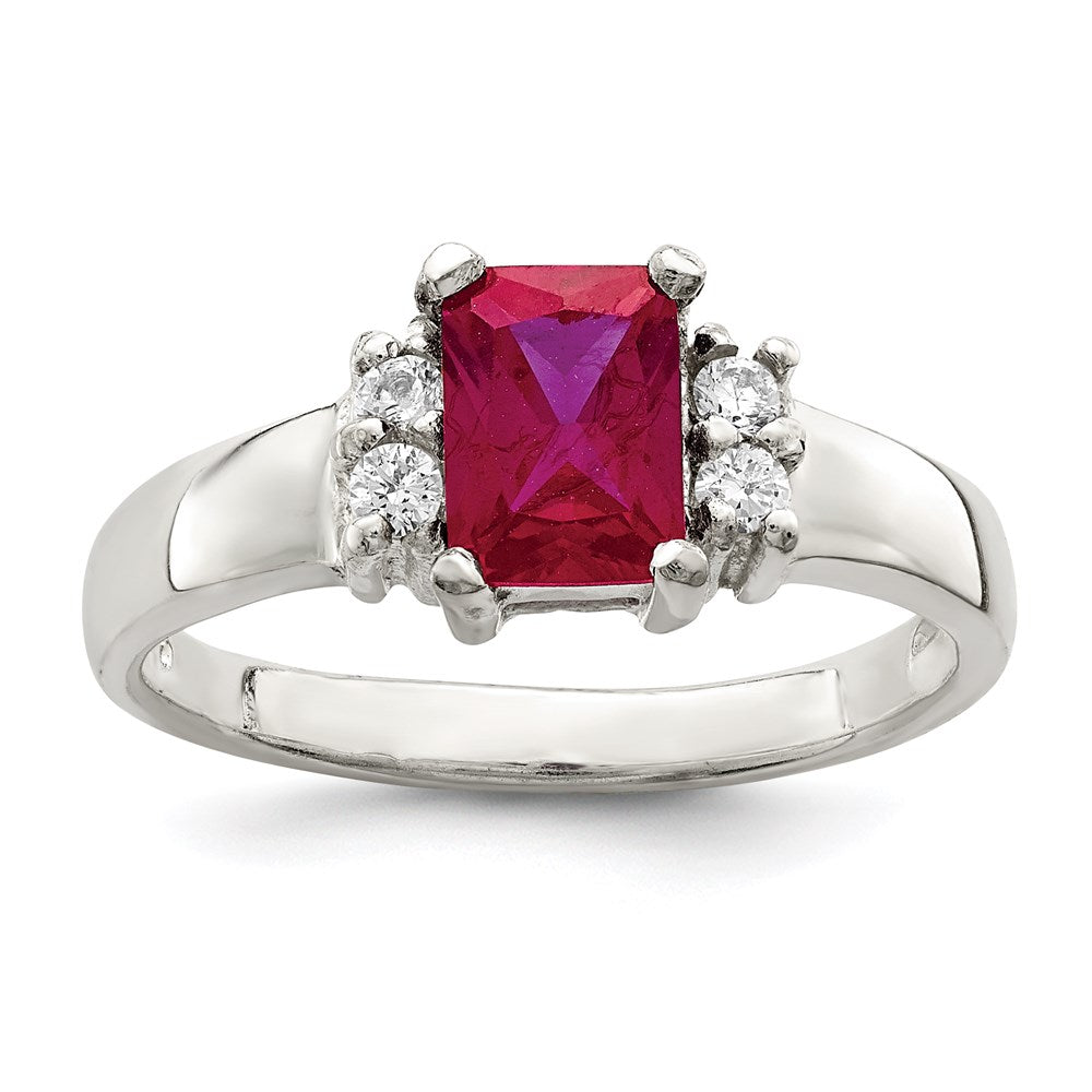 Sterlingsilber Rot & Weiß Zirkonia Ring
