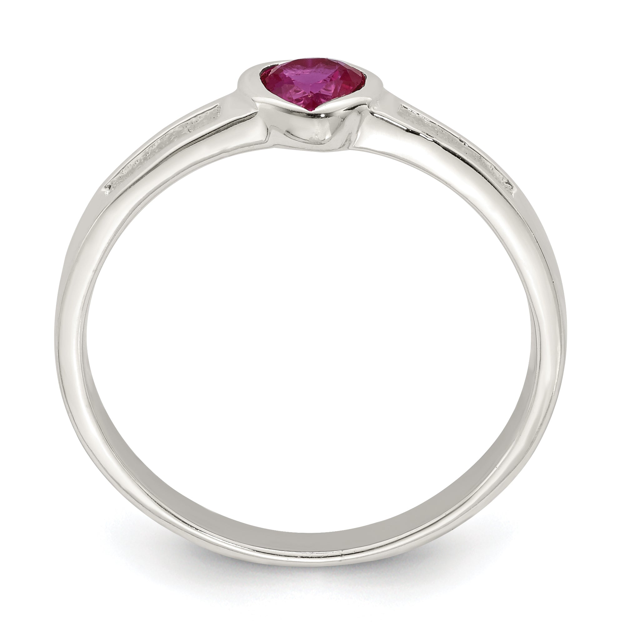 Sterlingsilber Rot Zirkonia Herz Ring